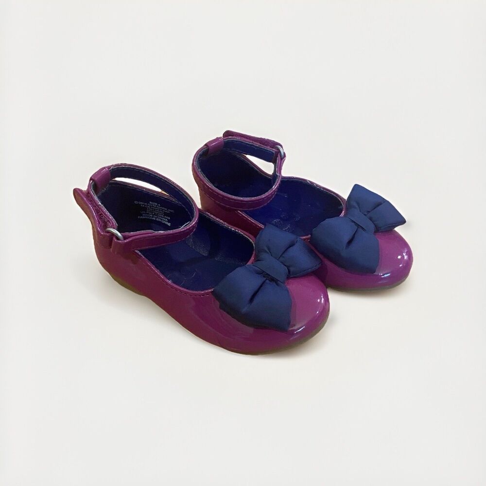 Crazy 8 Gymboree Purple Mary Jane Dress Shoes Bow Size 4C